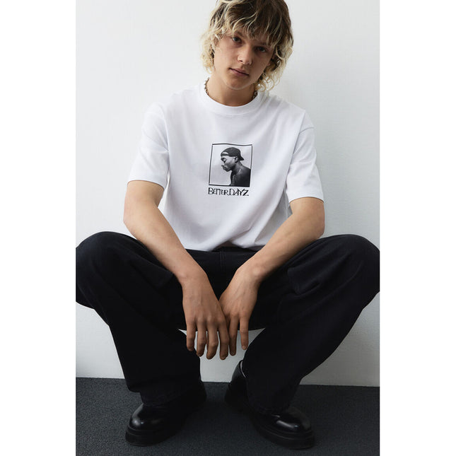 H&M Pria Loose Fit T-Shirt