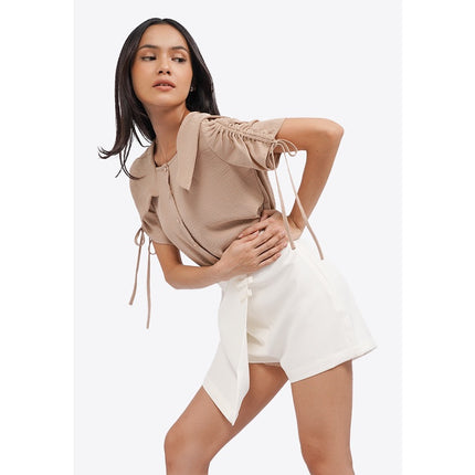 COLORBOX Mini Skort with Ribbon Detail Off White