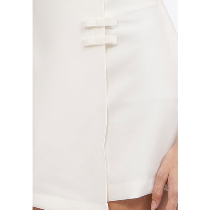 COLORBOX Mini Skort with Ribbon Detail Off White