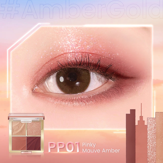FOCALLURE Multi-Use Shimmer Eyeshadow Palette Powder #AmberGold