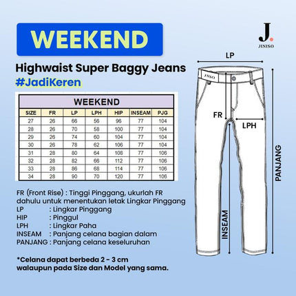 JINISO Oversize Baggy Loose Jeans Pria