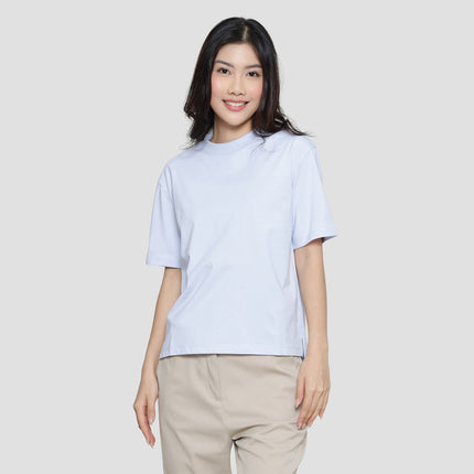 Suko Oversized Crop Kerah Bulat Kaos Lengan Pendek Wanita 121170144