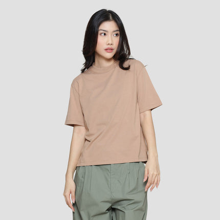 Suko Oversized Crop Kerah Bulat Kaos Lengan Pendek Wanita 121170144