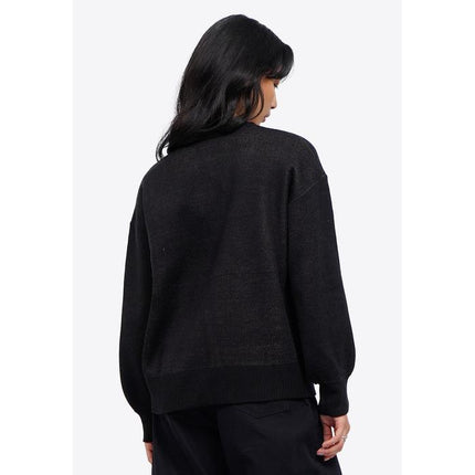COLORBOX Oversized Long Sleeve Fur Sweater Black