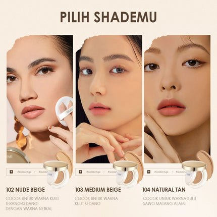 FOCALLURE Poreless BB Cushion Foundation Full Coverage #GoldenAge