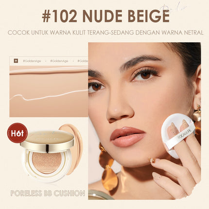FOCALLURE Poreless BB Cushion Foundation Full Coverage #GoldenAge