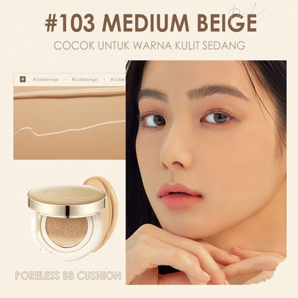 FOCALLURE Poreless BB Cushion Foundation Full Coverage #GoldenAge