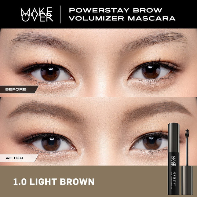 Make Over Powerstay Brow Volumizer Mascara 5 g - Browcara, Eye Brow Mascara, Maskara Alis Waterproof