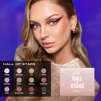 MAKE OVER Powerstay Eye Palette - Eyeshadow BEST SELLER Intense Tahan Lama 12 Jam 12 Warna Blendable Minim Fallout Cocok Untuk Semua Warna Kulit Daily Makeup Party Look DFW Nadya Hutagalung Pony Mira Agile Zsa Zsa Utari