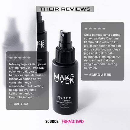 MAKE OVER Powerstay Fix & Matte Setting Spray