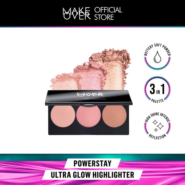 MAKE OVER Powerstay Ultra Glow Highlighter 3 x 3.5 g