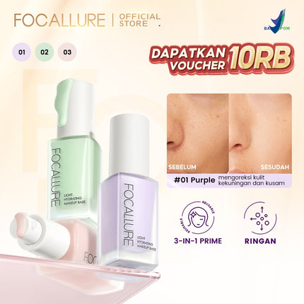 FOCALLURE Primer Lightweight Moisturizer Brighten Skin Barrier Retouch Redness