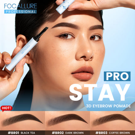 FOCALLURE Pro-stay 3D Eyebrow Cream Tahan lama 3 Warnas