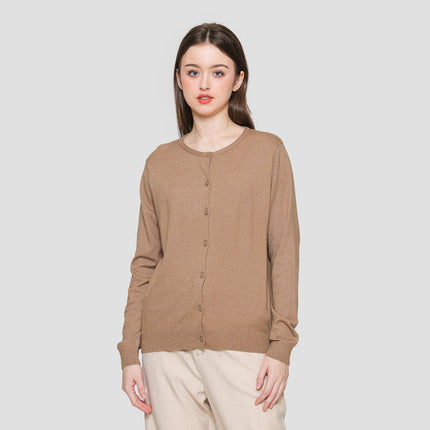 Connexion Rajut Round Neck Cardigan Basic Wanita 121907625