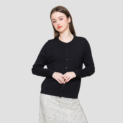 Connexion Rajut Round Neck Cardigan Basic Wanita 121907625