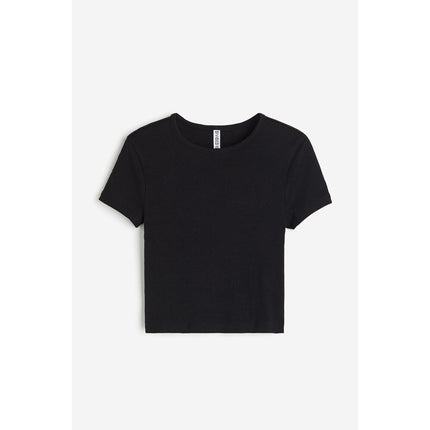 H&M Wanita Ribbed cropped top