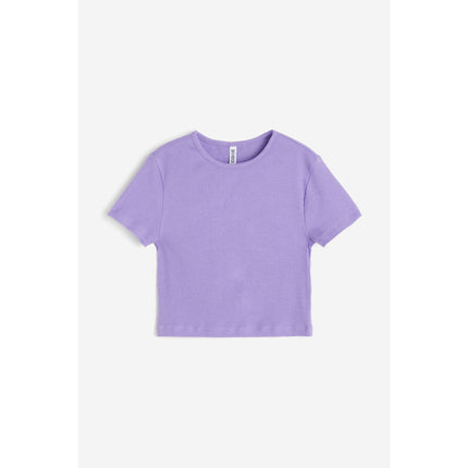 H&M Wanita Ribbed cropped top