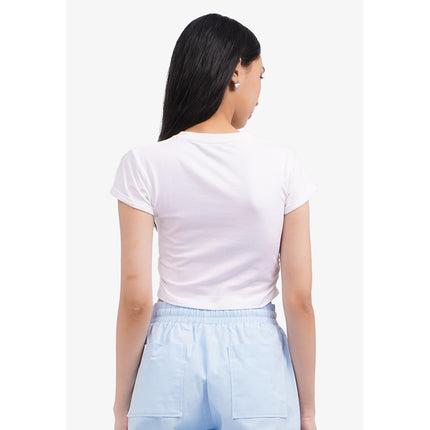 COLORBOX Roll Up Side Ruched T-Shirt Off White