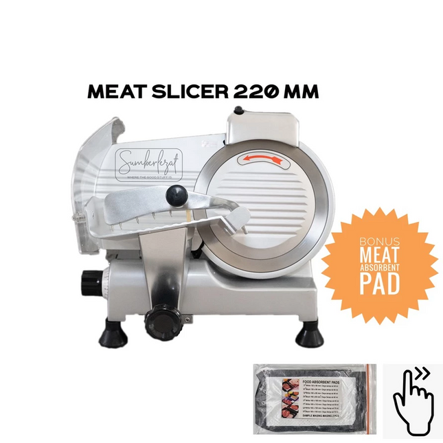 Meat Slicer 220 mm Mesin Pengiris Iris Daging Beku Semi Otomatis SA220
