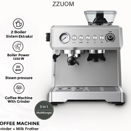 Mesin Kopi Multi/Grinder/Milk Frother 2 Boiler 20Bar 1350W -AM7301