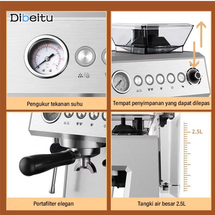 Mesin Kopi Multi/Grinder/Milk Frother 2 Boiler 20Bar 1350W -AM7301