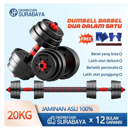 Dumbbell set peralatan fitness barbel set 20 kg