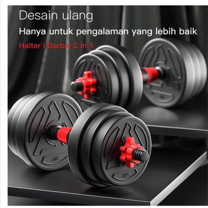 Dumbbell set peralatan fitness barbel set 20 kg