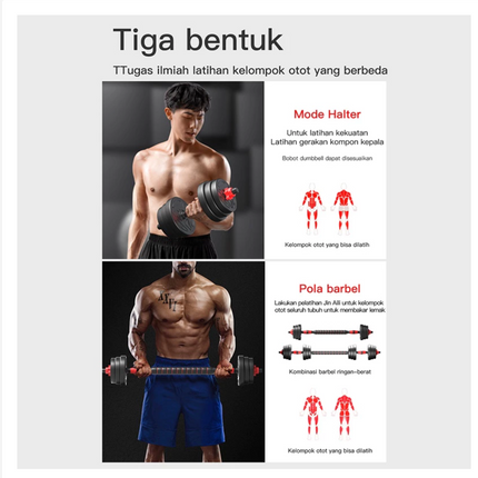 Dumbbell set peralatan fitness barbel set 20 kg