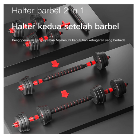 Dumbbell set peralatan fitness barbel set 20 kg