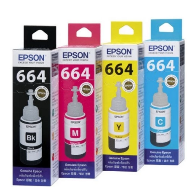 EPSON Tinta Cartidge T664 644 Original New Ink L100 L110 L120 L121 L200 L210 L220 L300 L310 L350 L360 L365 L380 L385 L1300