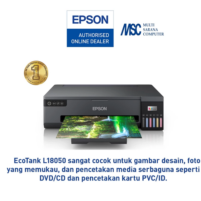 EPSON Printer L18050 L-18050 L 18050 Wifi Foto ID Card A3 / A3+ pengganti L1800 Ink Tank Wireless