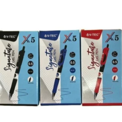 V Tec Ballpoint Pulpen Pena Gel Signature X5 0.5 mm (1Pack ISI 12) - Bolpen Gel pen Click