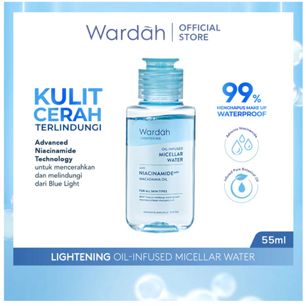 Wardah Lightening Paket Lengkap - Bright & Protect (Serum Ampoule, Night Cream, Face Toner, Day Cream, Facial Wash, Sheet Mask