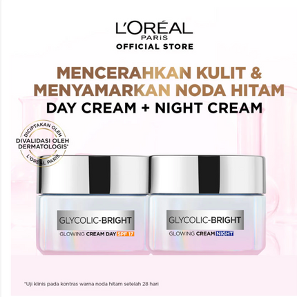 L'Oreal Paris Glycolic Bright Kit - Paket Mencerahkan Kulit dan Menyamarkan Noda Hitam
