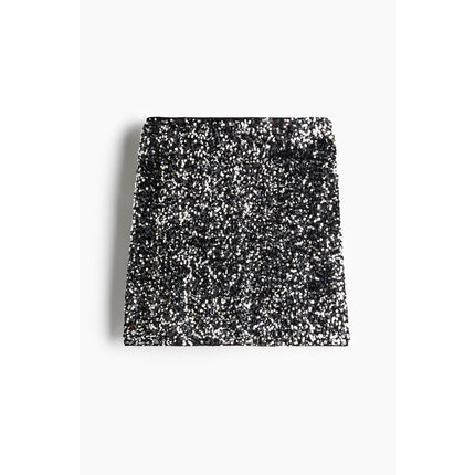 H&M Wanita Sequined Mini Skirt Grey