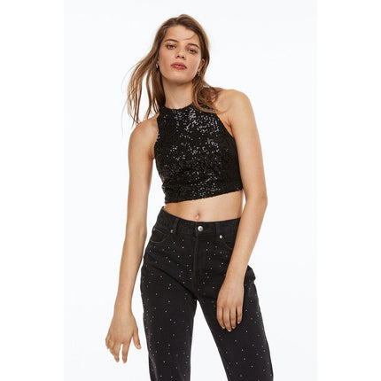 H&M Wanita Sequined vest top