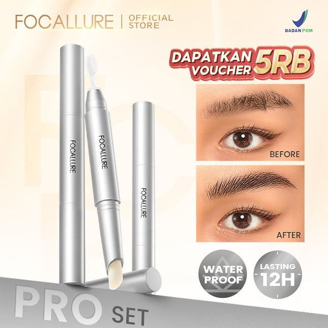 FOCALLURE Setting Eyebrow Wax Browcara Lasting 2-in-1 Built-in Brush #Pro-set