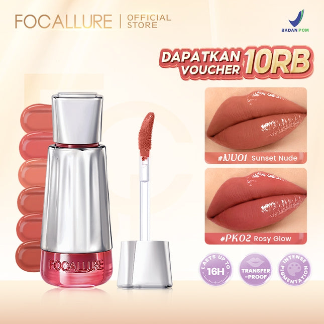 FOCALLURE SheenLock Satin Lip Glaze 16H Transferproof Deeply Hydrating Lightweight