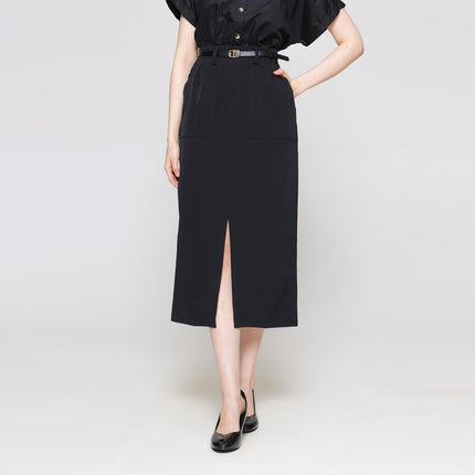 ZES Slit With Belt Rok Midi Wanita Melwb007 121836827