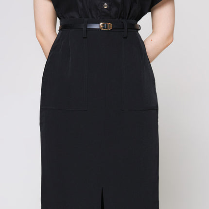 ZES Slit With Belt Rok Midi Wanita Melwb007 121836827