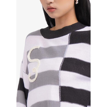 COLORBOX Striped Knit Crop Sweater Multicolor