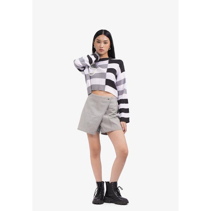 COLORBOX Striped Knit Crop Sweater Multicolor