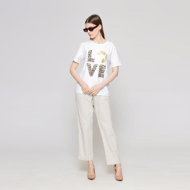 ZES T-Shirt Regular Tee Love Animal Print Foil CRLVT007 121836943