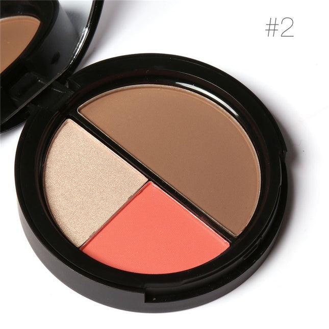 FOCALLURE Trio Blush Highlight & Contour Muti-use Face cosmetic Palette