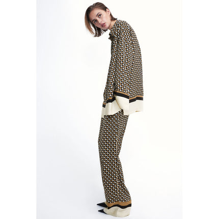 H&M Wanita Twill drawstring trousers