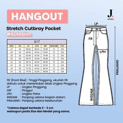 JINISO - Ultra Highwaist Cutbray Stretch Jeans 617 HANGOUT