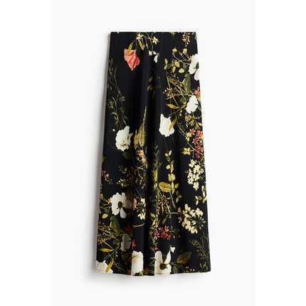 H&M Wanita Viscose Crêpe Skirt Black