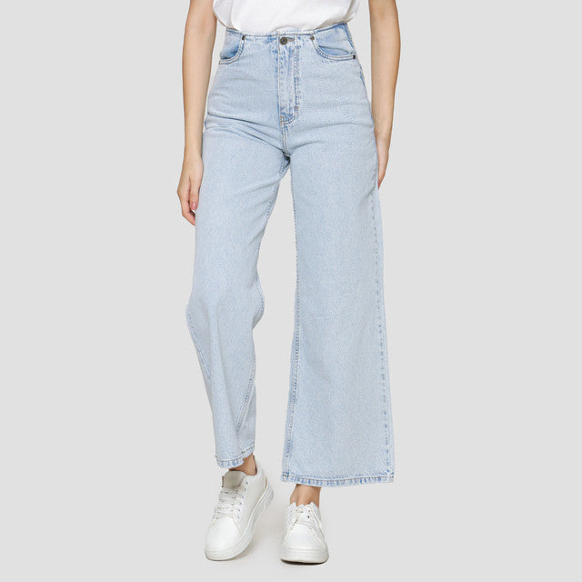 Nevada Wide Leg No Waistband Celana Panjang Denim Wanita 122326760