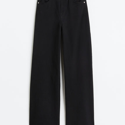 H&M Wanita Wide twill trousers 1107360_02