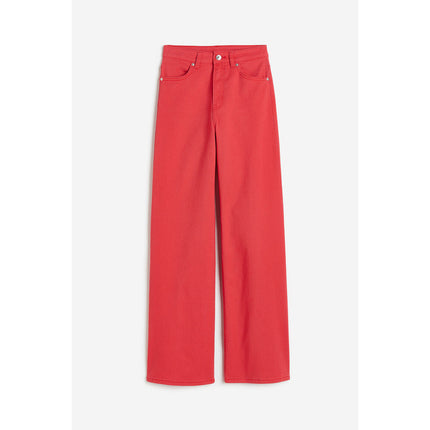 H&M Wanita Wide twill trousers 1107360_02